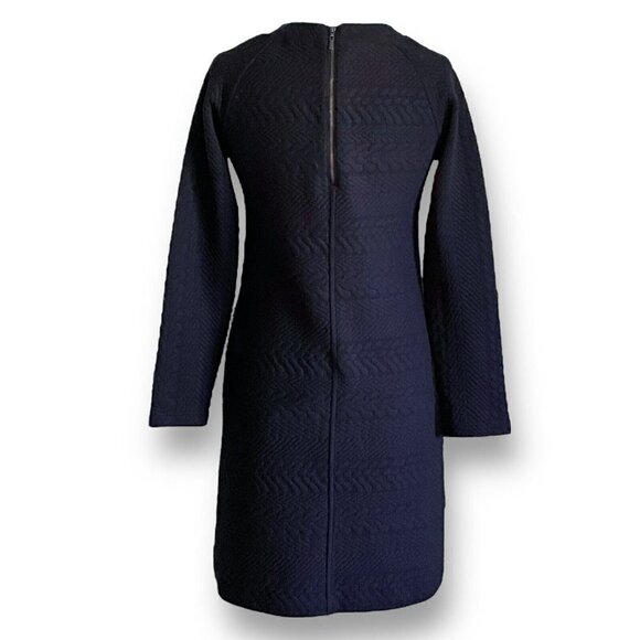 Prana Womens Macee Dress Sz S Black Jacquard Textured Knit Shift Long Sleeve - Picture 7 of 8